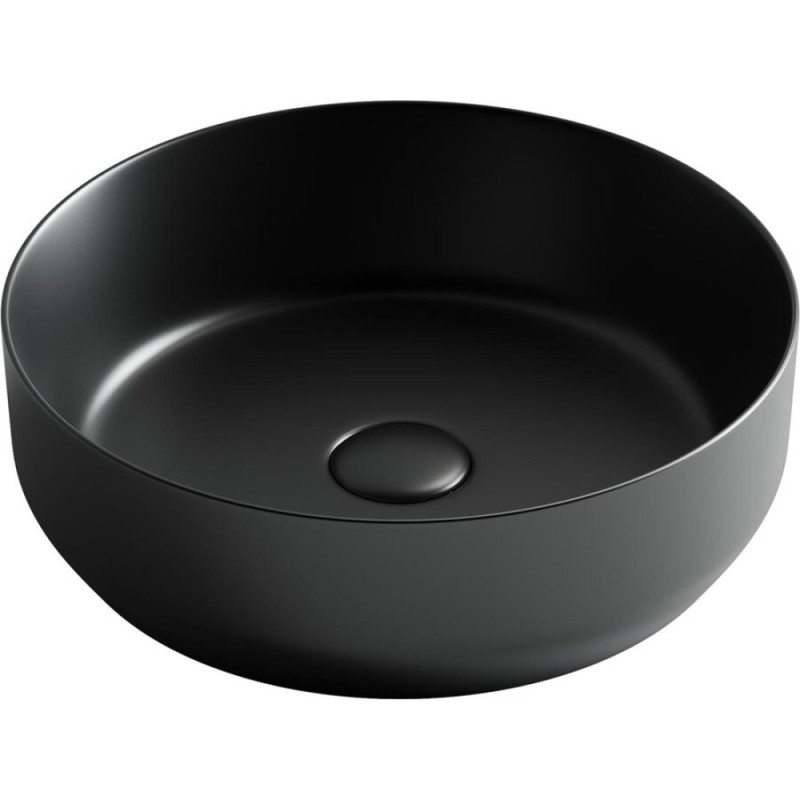 Раковина Ceramicanova Element CN6022MB, 39 x 39 x 12 см, накладная, круглая, без перелива, сантехфарфор