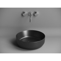 Раковина Ceramicanova Element CN6022MB, 39 x 39 x 12 см, накладная, круглая, без перелива, сантехфарфор