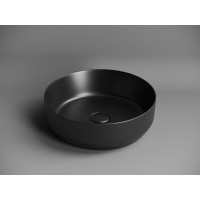 Раковина Ceramicanova Element CN6022MB, 39 x 39 x 12 см, накладная, круглая, без перелива, сантехфарфор
