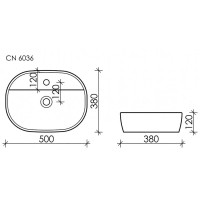Раковина Ceramicanova Element, 50 х 38 х 12 см, цвет белый, CN6036, сантехфарфор