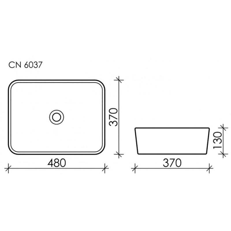 Раковина Ceramicanova Element, 48 х 37 х 13 см, цвет белый, CN6037, сантехфарфор