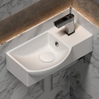 Раковина Ceramicanova Element, 40 х 22 х 12 см, левая, цвет белый, CN6039L, сантехфарфор