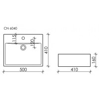 Раковина Ceramicanova Element, 50 х 41 х 16 см, цвет белый, CN6040, сантехфарфор