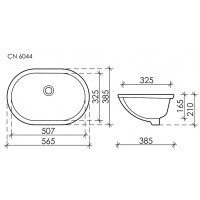 Раковина Ceramicanova Element, 56.5 х 38.5 х 21 см, цвет белый, CN6044, сантехфарфор