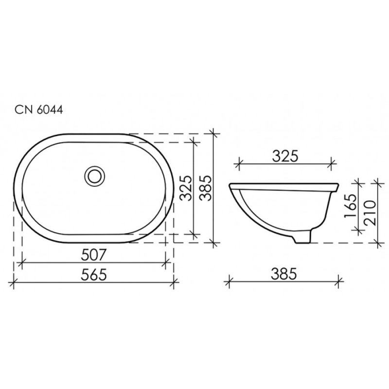 Раковина Ceramicanova Element, 56.5 х 38.5 х 21 см, цвет белый, CN6044, сантехфарфор