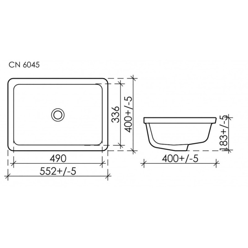 Раковина Ceramicanova Element, 55 х 40 х 18.5 см, цвет белый, CN6045, сантехфарфор