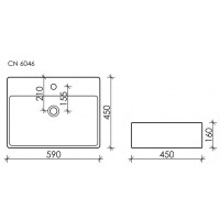 Раковина Ceramicanova Element, 59 х 45 х 16 см, цвет белый, CN6046, сантехфарфор