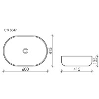 Раковина Ceramicanova Element, 60 х 41.5 х 13.5 см, цвет капучино матовый, CN6047MC, сантехфарфор