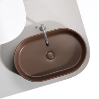 Раковина Ceramicanova Element CN6048MDB, 60 см, сантехфарфор, цвет темно-коричневый матовый