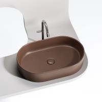 Раковина Ceramicanova Element CN6048MDB, 60 см, сантехфарфор, цвет темно-коричневый матовый