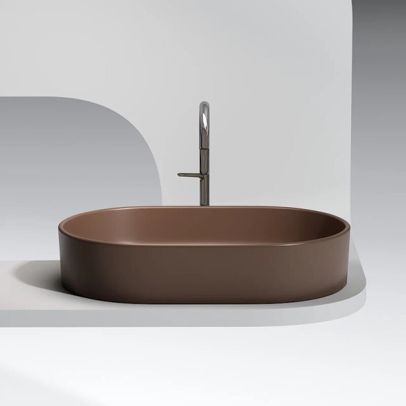 Раковина Ceramicanova Element CN6048MDB, 60 см, сантехфарфор, цвет темно-коричневый матовый