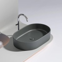Раковина Ceramicanova Element CN6048MDH, 60 см, сантехфарфор, цвет темный антрацит матовый