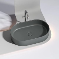 Раковина Ceramicanova Element CN6048MDH, 60 см, сантехфарфор, цвет темный антрацит матовый