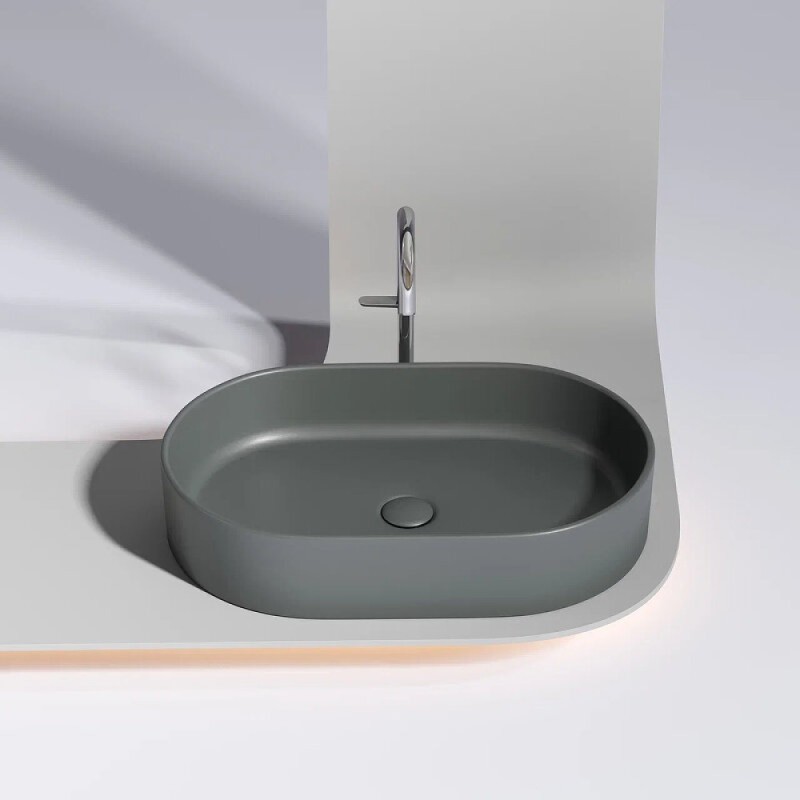 Раковина Ceramicanova Element CN6048MDH, 60 см, сантехфарфор, цвет темный антрацит матовый