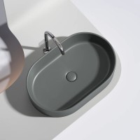 Раковина Ceramicanova Element CN6048MDH, 60 см, сантехфарфор, цвет темный антрацит матовый