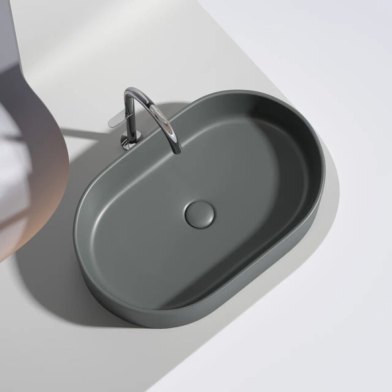 Раковина Ceramicanova Element CN6048MDH, 60 см, сантехфарфор, цвет темный антрацит матовый