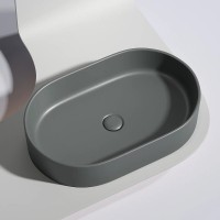 Раковина Ceramicanova Element CN6048MDH, 60 см, сантехфарфор, цвет темный антрацит матовый