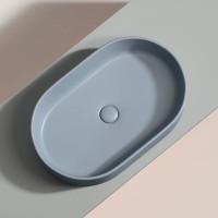 Раковина Ceramicanova Element CN6048MHL, 60 см, сантехфарфор, цвет серо-голубой матовый