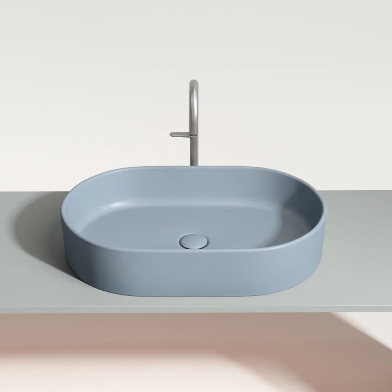 Раковина Ceramicanova Element CN6048MHL, 60 см, сантехфарфор, цвет серо-голубой матовый