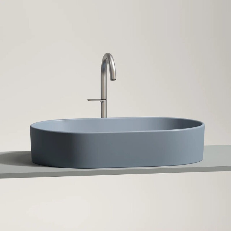 Раковина Ceramicanova Element CN6048MHL, 60 см, сантехфарфор, цвет серо-голубой матовый