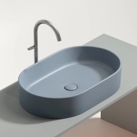 Раковина Ceramicanova Element CN6048MHL, 60 см, сантехфарфор, цвет серо-голубой матовый