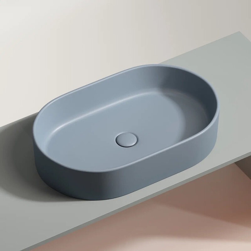 Раковина Ceramicanova Element CN6048MHL, 60 см, сантехфарфор, цвет серо-голубой матовый