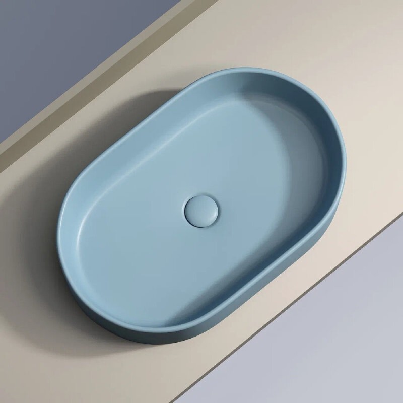 Раковина Ceramicanova Element CN6048ML, 60 см, сантехфарфор, цвет голубой матовый