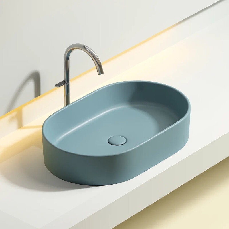 Раковина Ceramicanova Element CN6048MLG, 60 см, сантехфарфор, цвет зеленый матовый