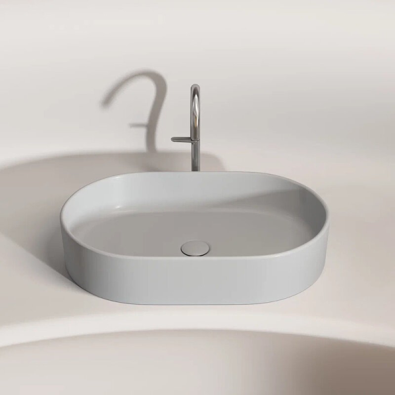 Раковина Ceramicanova Element CN6048MSG, 60 см, сантехфарфор, цвет серый матовый
