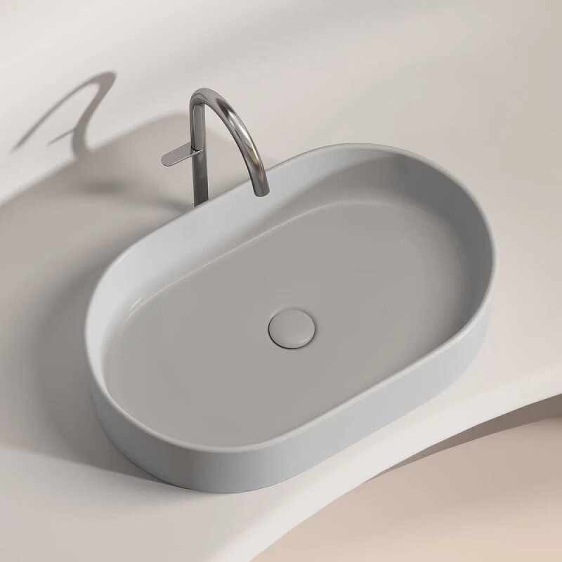 Раковина Ceramicanova Element CN6048MSG, 60 см, сантехфарфор, цвет серый матовый
