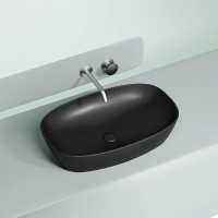 Раковина Ceramicanova Element CN6049MB, 60 см, сантехфарфор, цвет черный матовый