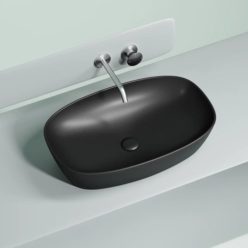 Раковина Ceramicanova Element CN6049MB, 60 см, сантехфарфор, цвет черный матовый