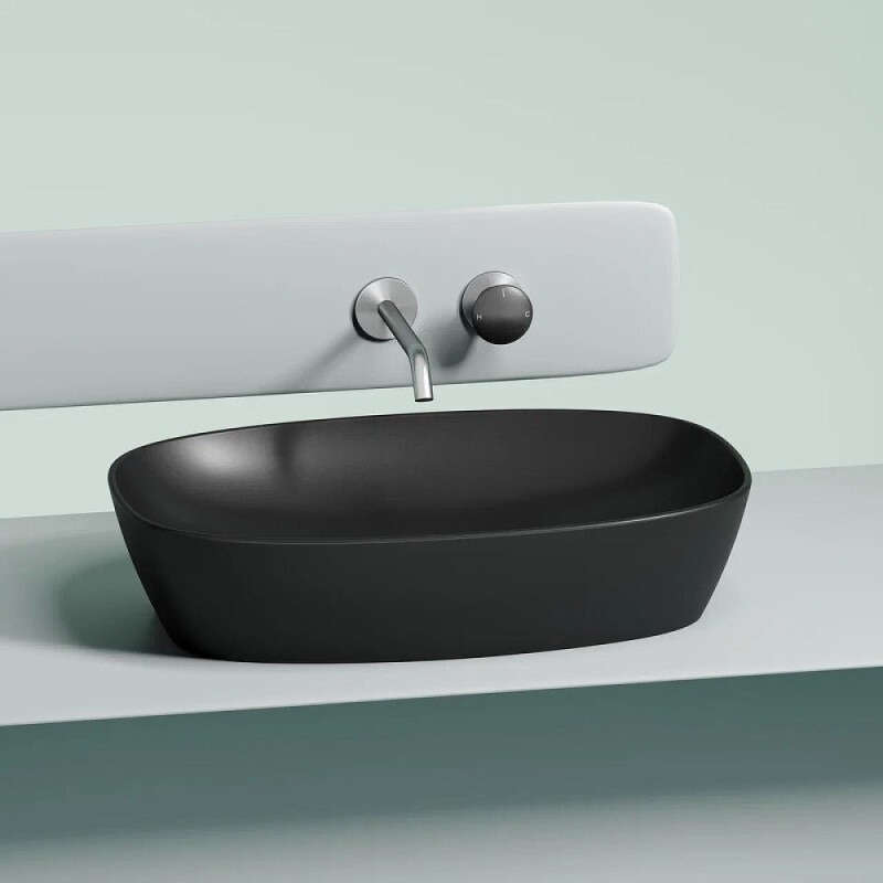 Раковина Ceramicanova Element CN6049MB, 60 см, сантехфарфор, цвет черный матовый