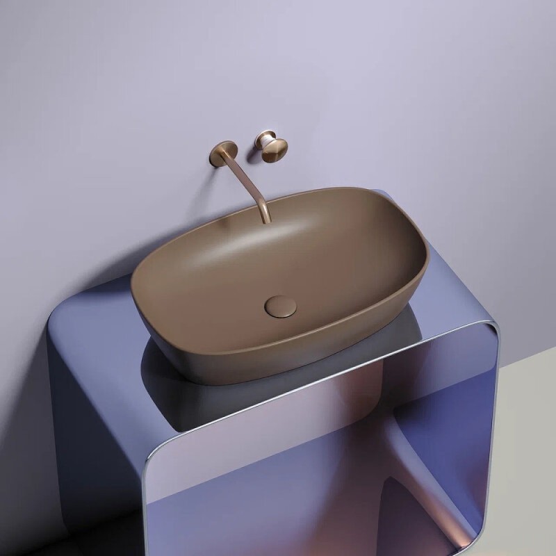Раковина Ceramicanova Element CN6049MDB, 60 см, сантехфарфор, цвет темно-коричневый матовый