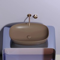 Раковина Ceramicanova Element CN6049MDB, 60 см, сантехфарфор, цвет темно-коричневый матовый