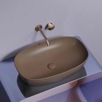Раковина Ceramicanova Element CN6049MDB, 60 см, сантехфарфор, цвет темно-коричневый матовый