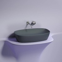 Раковина Ceramicanova Element CN6049MDH, 60 см, сантехфарфор, цвет темный антрацит матовый
