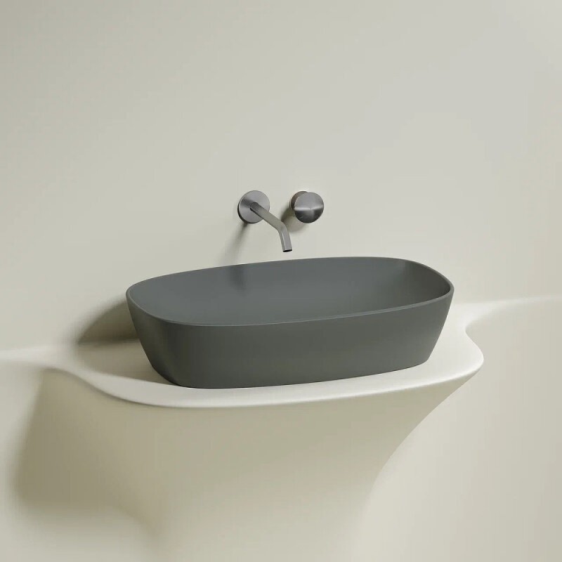 Раковина Ceramicanova Element CN6049MH, 60 см, сантехфарфор, цвет антрацит матовый