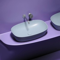 Раковина Ceramicanova Element CN6049MHL, 60 см, сантехфарфор, цвет серо-голубой матовый