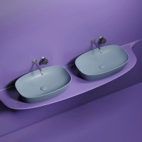 Раковина Ceramicanova Element CN6049MHL, 60 см, сантехфарфор, цвет серо-голубой матовый