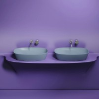 Раковина Ceramicanova Element CN6049MHL, 60 см, сантехфарфор, цвет серо-голубой матовый