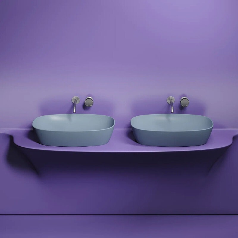 Раковина Ceramicanova Element CN6049MHL, 60 см, сантехфарфор, цвет серо-голубой матовый