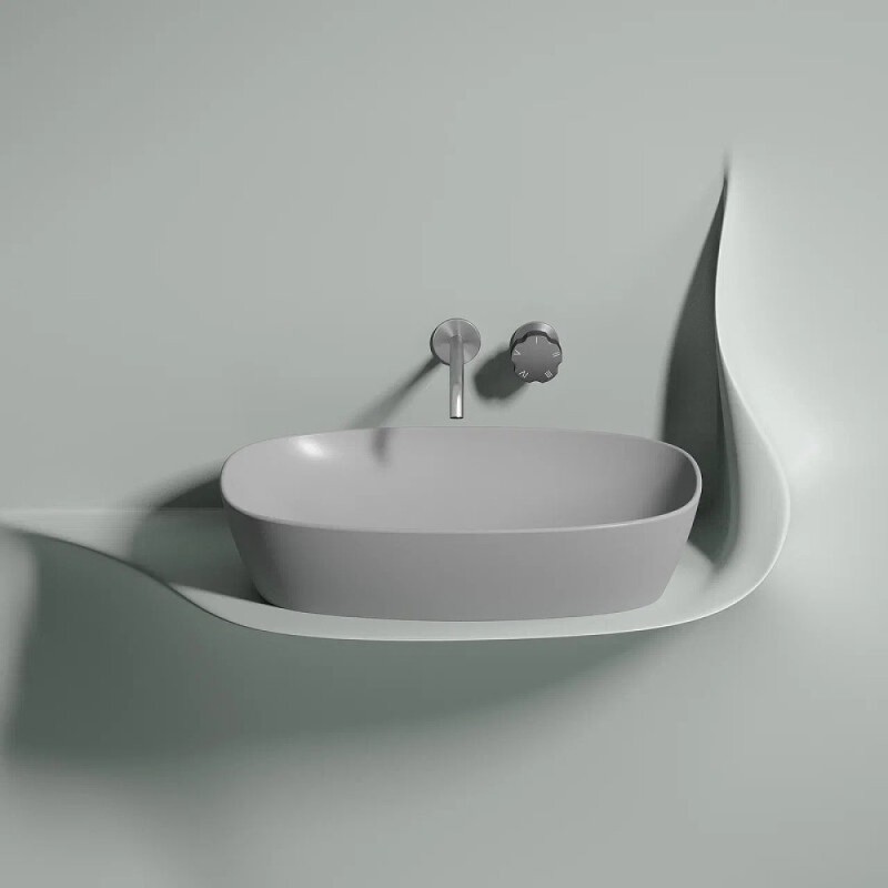 Раковина Ceramicanova Element CN6049MSG, 60 см, сантехфарфор, цвет серый матовый
