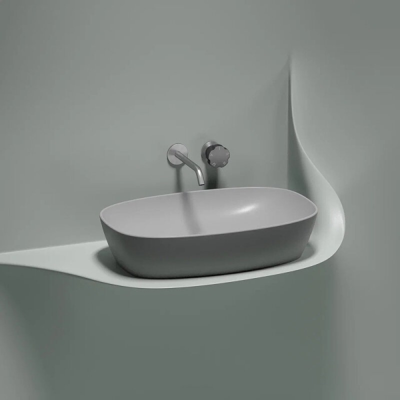 Раковина Ceramicanova Element CN6049MSG, 60 см, сантехфарфор, цвет серый матовый