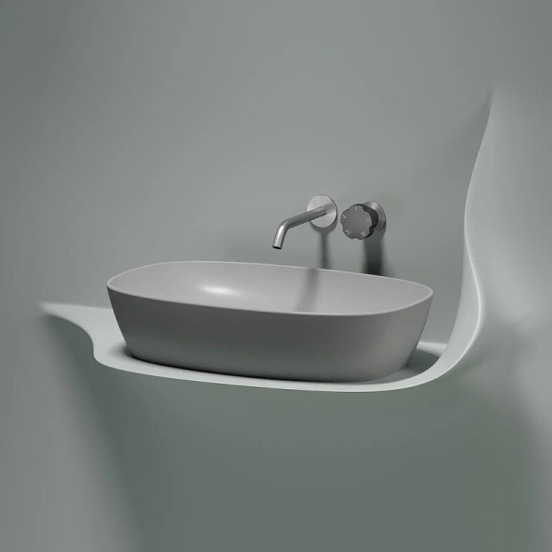 Раковина Ceramicanova Element CN6049MSG, 60 см, сантехфарфор, цвет серый матовый