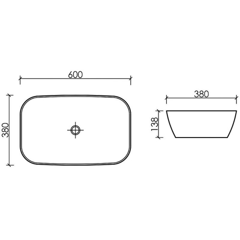 Раковина Ceramicanova Element CN6049MW, 60 см, сантехфарфор, цвет белый матовый