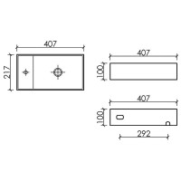 Раковина Ceramicanova Element L, CN6051L, 40 см, сантехфарфор, чаша слева, цвет белый
