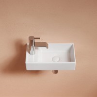 Раковина Ceramicanova Element L, CN6051L, 40 см, сантехфарфор, чаша слева, цвет белый