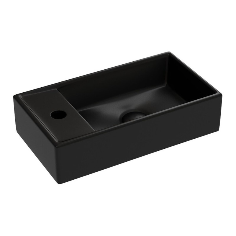 Раковина Ceramicanova Element L CN6051LMB 40 см, сантехфарфор, чаша слева цвет черный матовый
