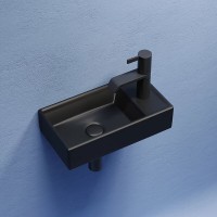 Раковина Ceramicanova Element L CN6051LMB 40 см, сантехфарфор, чаша слева цвет черный матовый
